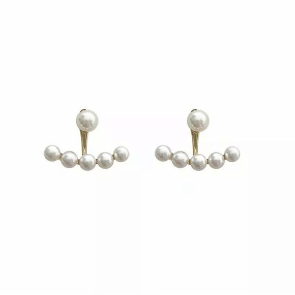 Gold Pearl Earrings - Picture 2 of 4
